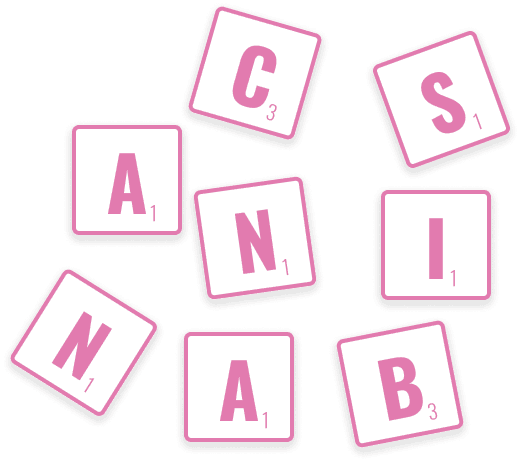 Letters like scrubble saying cannabis